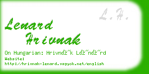 lenard hrivnak business card